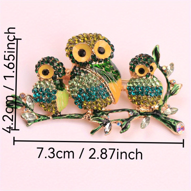 Exclusive Rhinestone Owl Brooch Pin, Sophisticated Owl Pin Perfect for Women, Quirky and Stylish Addition for Outfits, Purses, Ideal Christmas Present