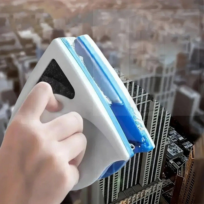 This Magnetic Triangle Window Cleaner is a portable and durable tool designed for cleaning high-rise glass surfaces. It is safe and practical to use in various environments such as living rooms, outdoors, bathrooms, and even cars. No electricity is