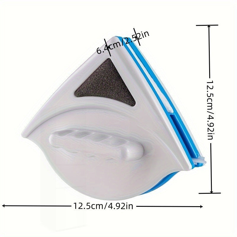 This Magnetic Triangle Window Cleaner is a portable and durable tool designed for cleaning high-rise glass surfaces. It is safe and practical to use in various environments such as living rooms, outdoors, bathrooms, and even cars. No electricity is