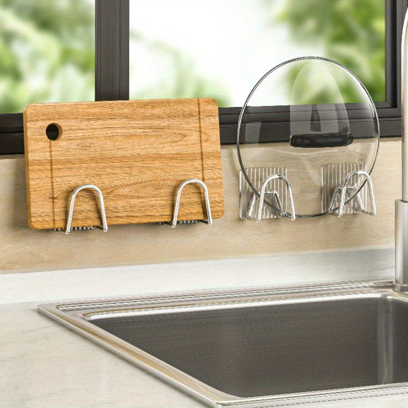 Modern Kitchen Sponge Holder: Wall-Mounted Acrylic and Stainless Steel Sink Caddy. Non-Punching Storage Rack with Towel Feature. No Electricity Required.