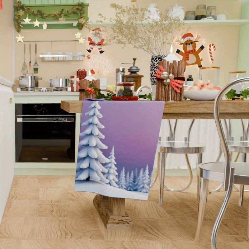 Celebrate the holidays with our festive 1pc Christmas Merry Kitchen Towel, measuring 18 by 66.04 cm. This versatile towel is perfect for gifting and can be used for family dinners and holiday decorations. A must-have winter essential!