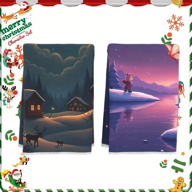 2 pieces of Winter Merry Christmas Kitchen Decorations measuring 18 by 66.04 cm, design FRWOE.