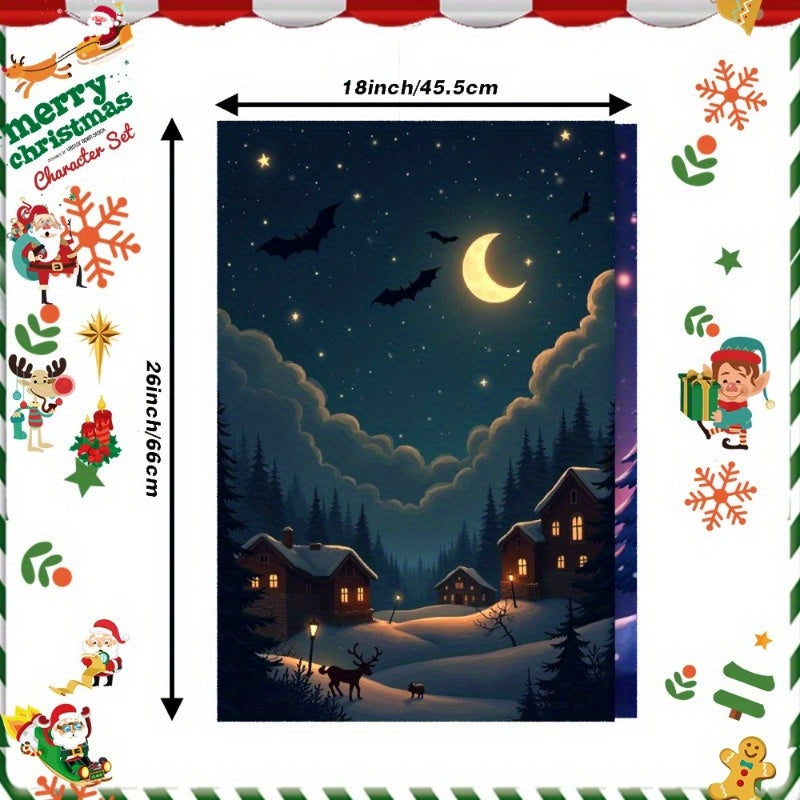 2 pieces of Winter Merry Christmas Kitchen Decorations measuring 18 by 66.04 cm, design FRWOE.