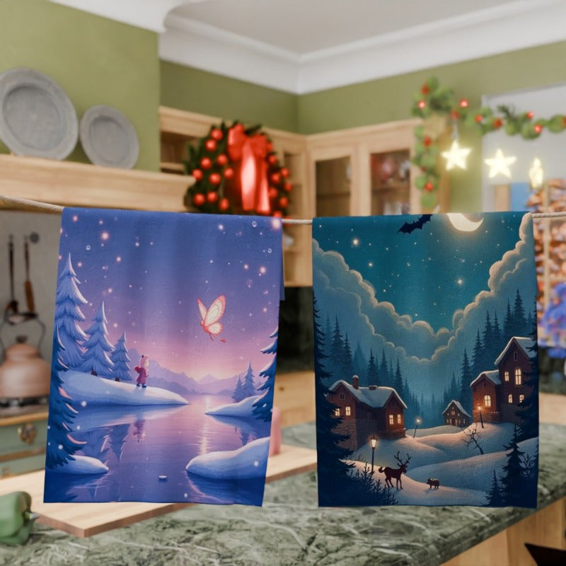 2 pieces of Winter Merry Christmas Kitchen Decorations measuring 18 by 66.04 cm, design FRWOE.