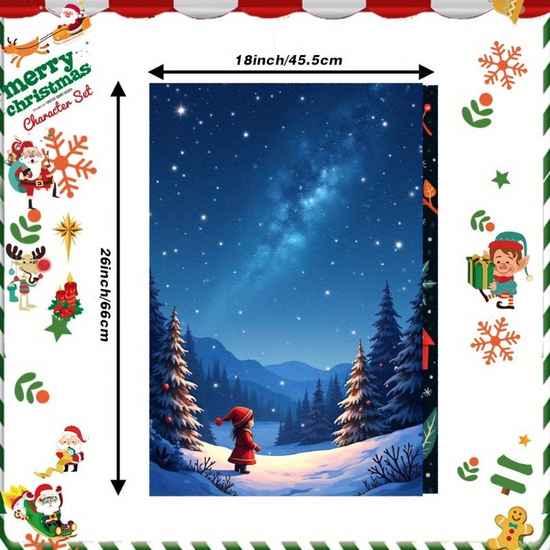 Two pieces of Winter Merry Christmas Kitchen Decorations measuring 18 by 66.04 cm, from BMYPU.