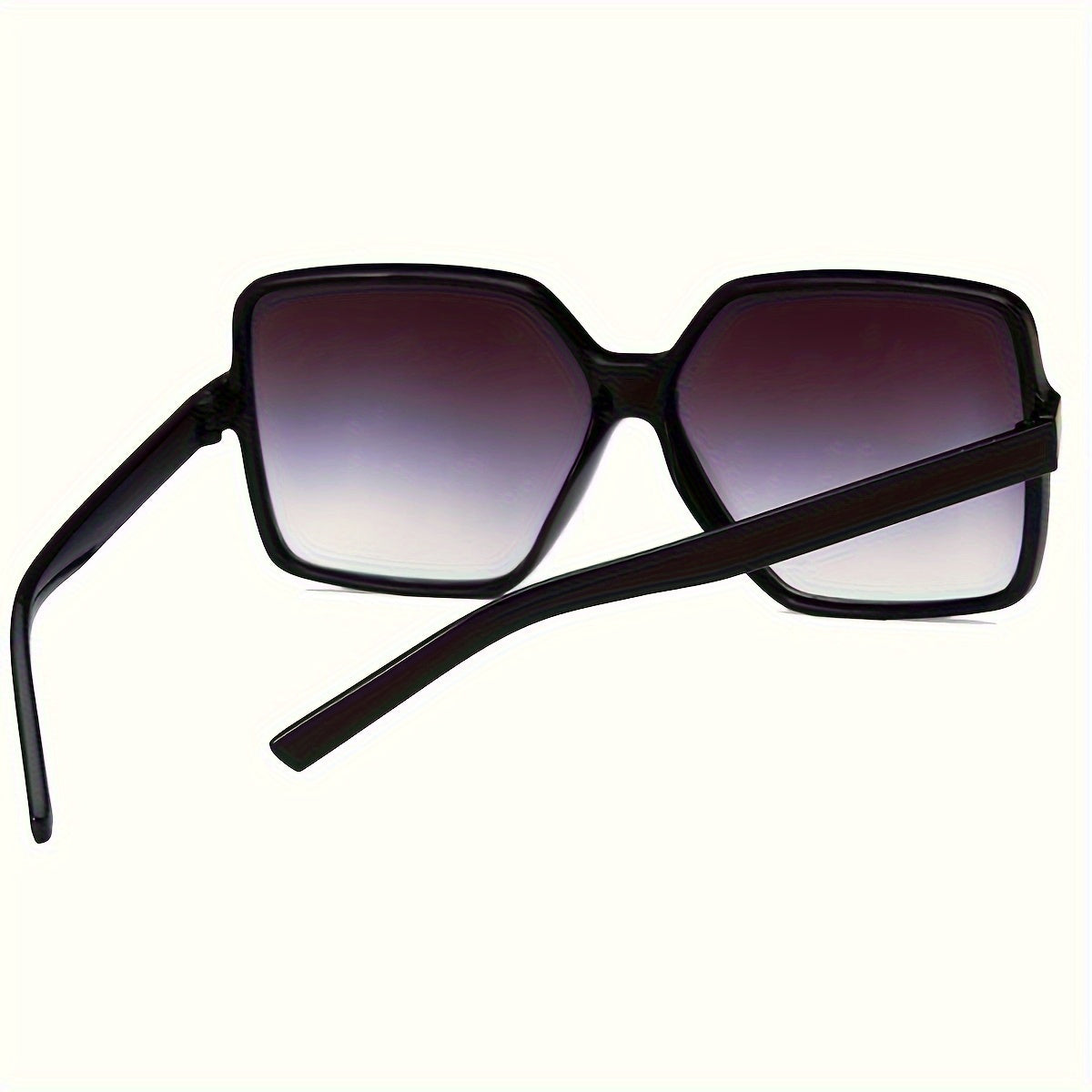 Stylish square-tipped oversized black PC frame glasses with gradient brown lenses for fashion-forward men & women.