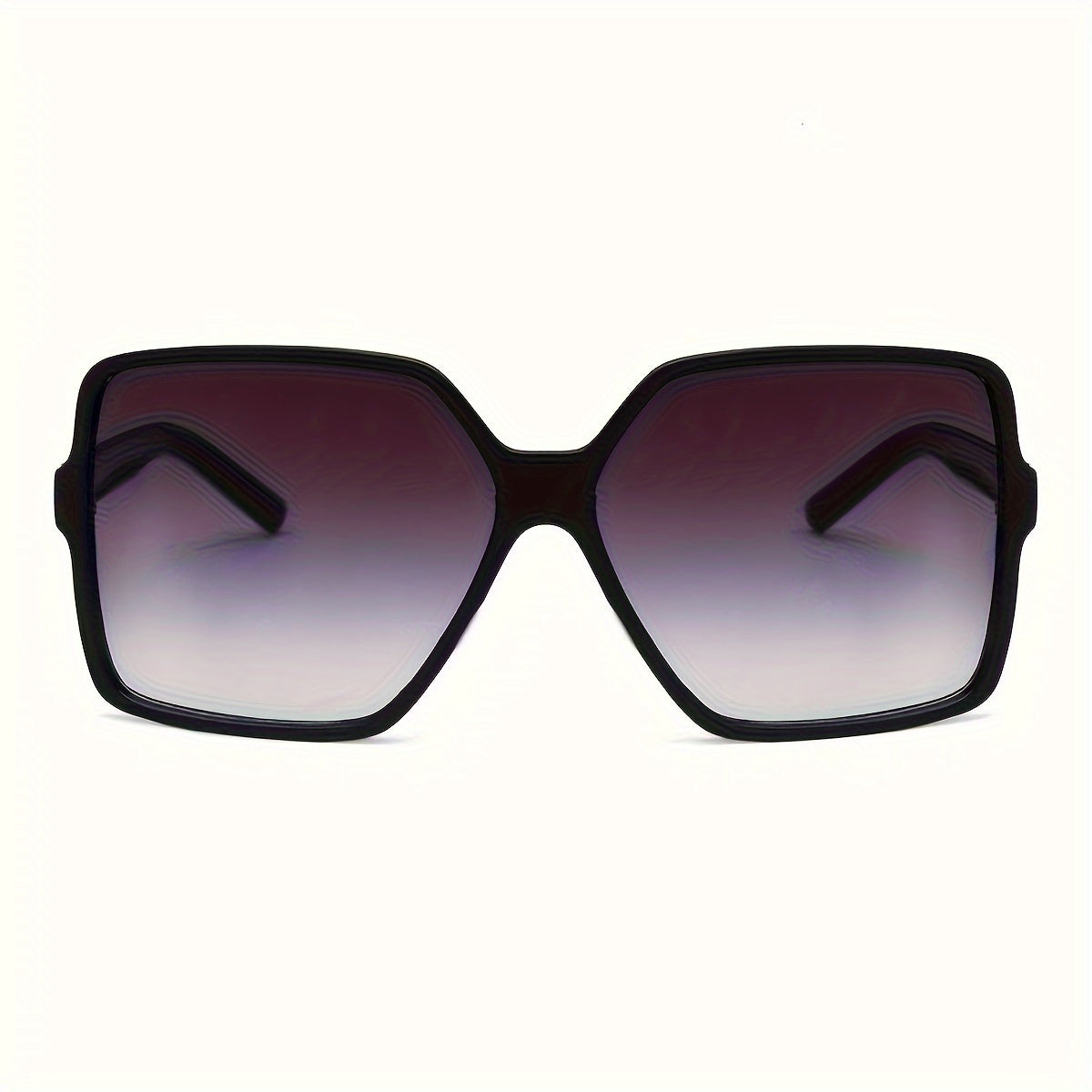 Stylish square-tipped oversized black PC frame glasses with gradient brown lenses for fashion-forward men & women.