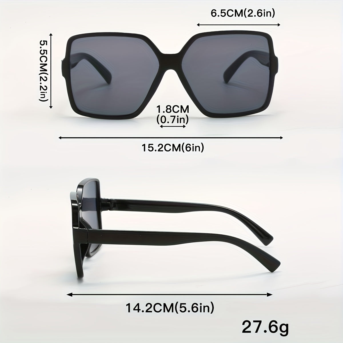 Stylish square-tipped oversized black PC frame glasses with gradient brown lenses for fashion-forward men & women.