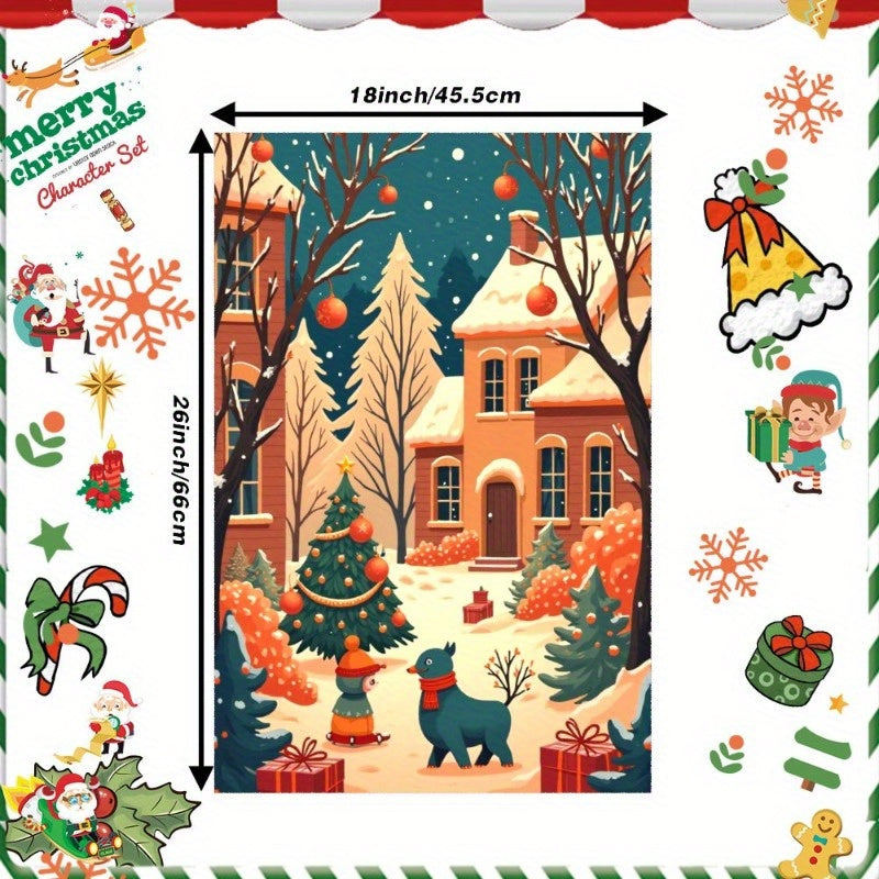 A Christmas towel measuring 18 by 66.04 cm, ideal for gifting.