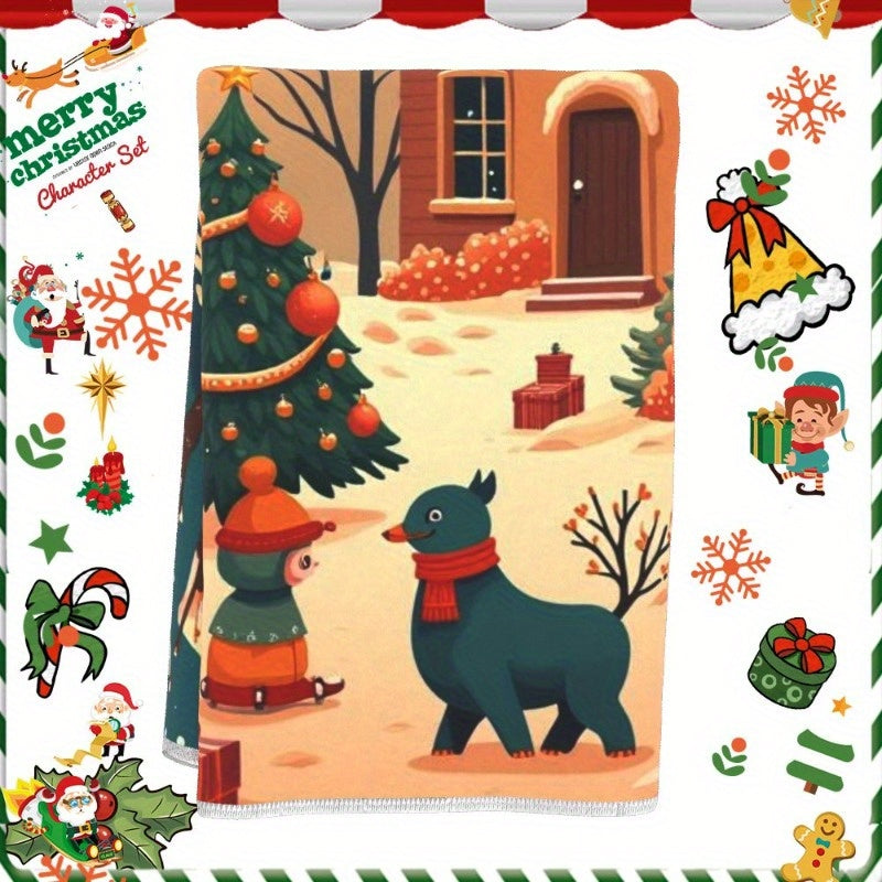 A Christmas towel measuring 18 by 66.04 cm, ideal for gifting.