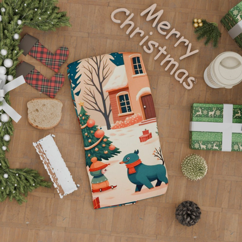 A Christmas towel measuring 18 by 66.04 cm, ideal for gifting.