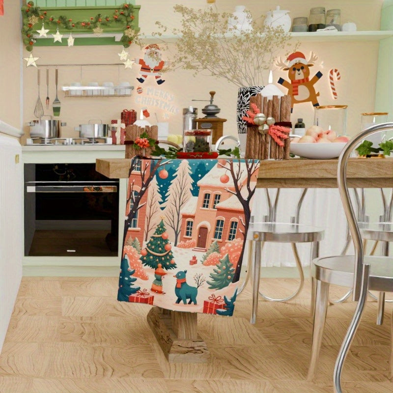 A Christmas towel measuring 18 by 66.04 cm, ideal for gifting.