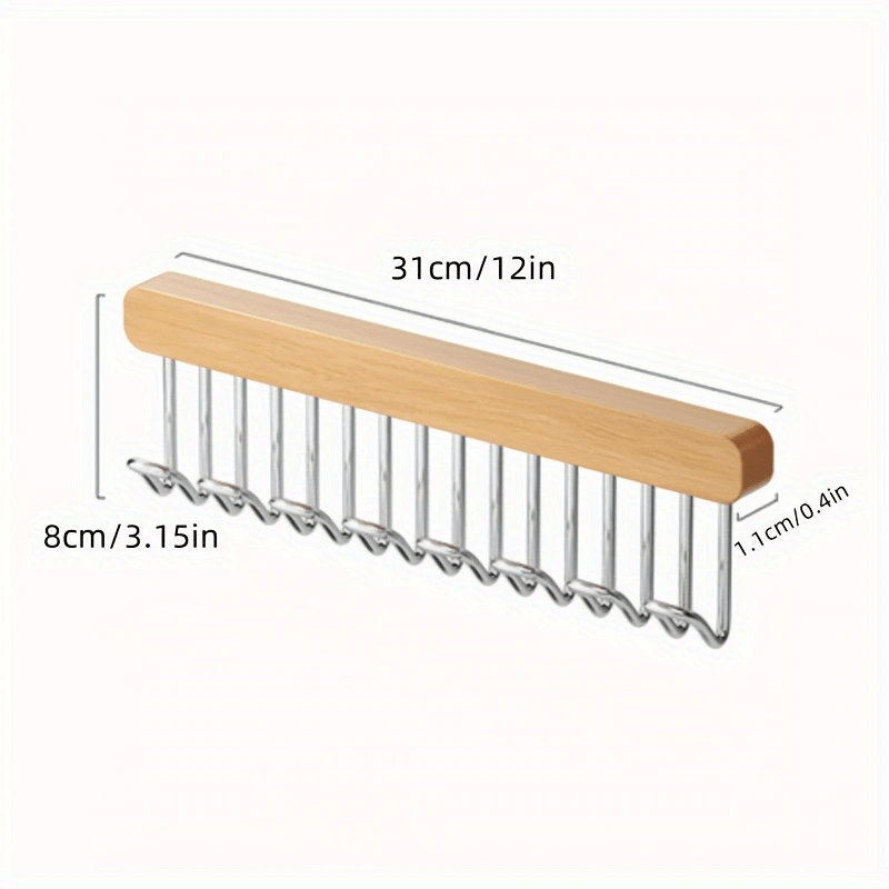 High-quality Wooden Pull-Out Hanger for Wall Mounting with a Sleek, Polished Finish - Ideal for Organizing Underwear and Kitchen Items