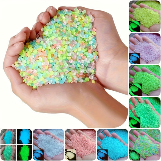 1000pcs of 3-5mm Luminous Sand and Stone for aquascaping, succulent decoration, gardens, bonsai, passageways, and aquariums.