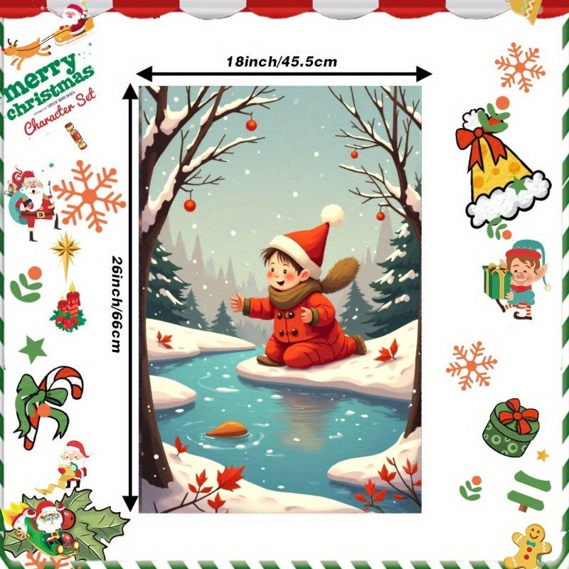 1 piece of Christmas towels measuring 18 by 66.04 cm, perfect for gifts. Brand: WJOLV