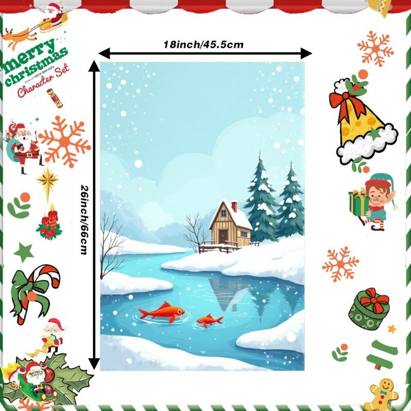 Get into the holiday spirit with this soft polyester Christmas kitchen towel! Measuring 45.72x66.04 cm, this contemporary dish cloth features a woven design with a soft touch. The fantasy theme adds a whimsical touch to your kitchen decor. Machine