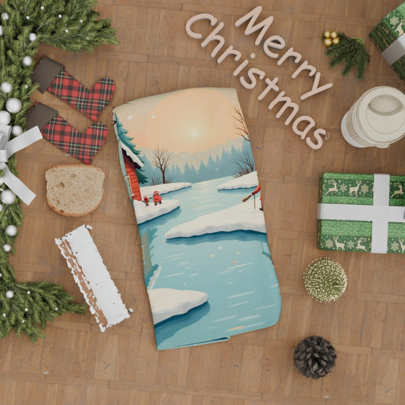 A festive Christmas towel measuring 18 by 66.04 cm, ideal for gifting.