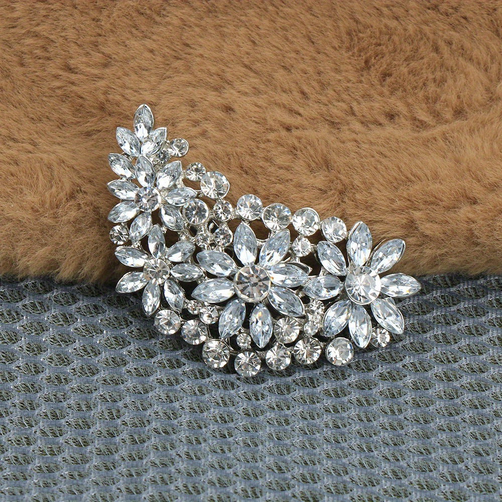 Luxurious enamel water crystal brooch inspired by vintage designs, featuring an irregular shiny pattern. This women's fashion accessory is perfect for adding a touch of elegance to banquet dresses, novelty clothing, and jewelry collections. Stand out