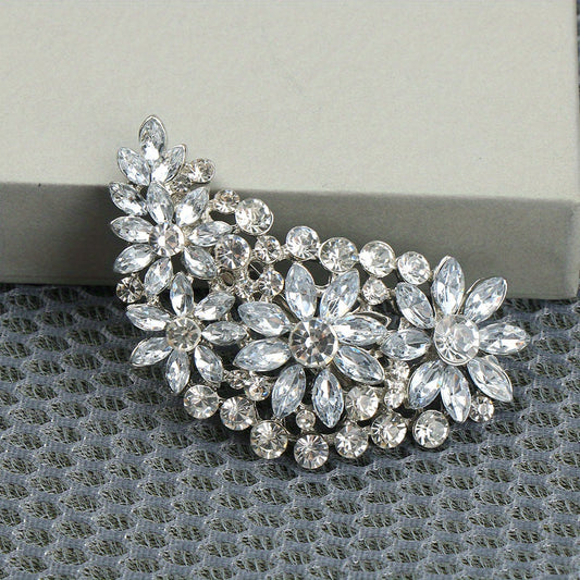 Luxurious enamel water crystal brooch inspired by vintage designs, featuring an irregular shiny pattern. This women's fashion accessory is perfect for adding a touch of elegance to banquet dresses, novelty clothing, and jewelry collections. Stand out