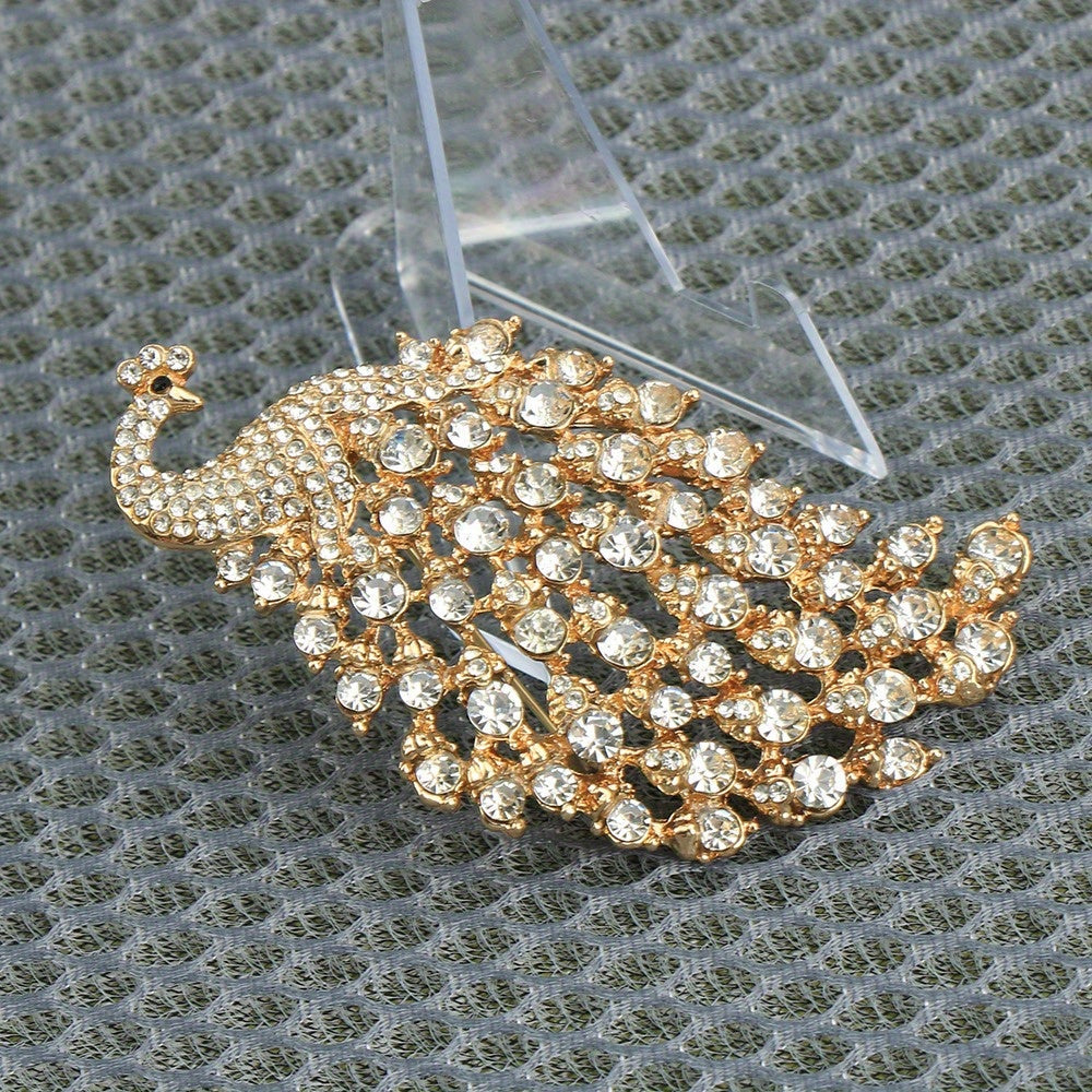 One piece of Elegant Vintage Style Rhinestone Peacock Brooch Pin, with Enamel Inlay for Women's Clothing and Jewelry - a Fashion Accessory