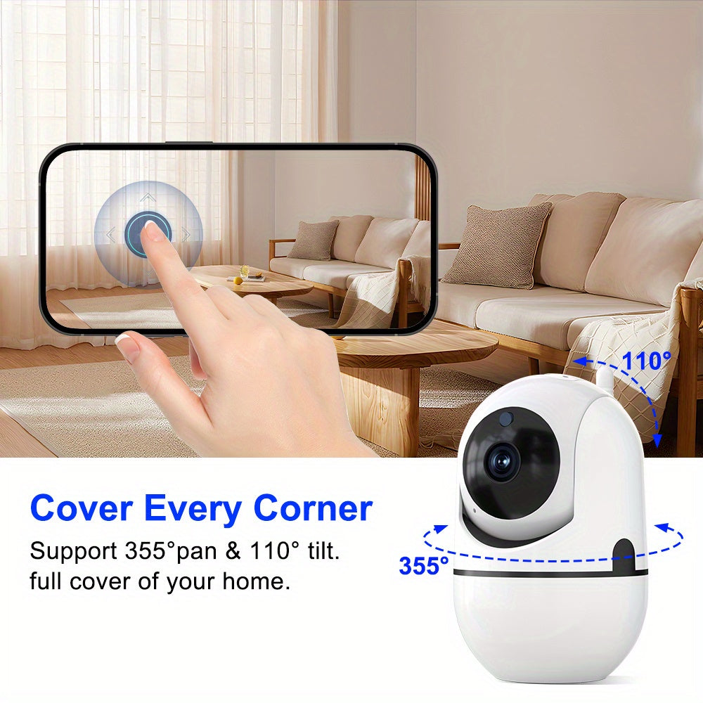 1080P HD Wireless Security Camera with 32G Card, featuring AI Human Tracking and Motion Detection. Includes 2.4GA Alarm Push, Video Monitoring, Bidirectional Audio, and PTZ capability. Perfect for indoor and outdoor use, ensuring intelligent home safety.