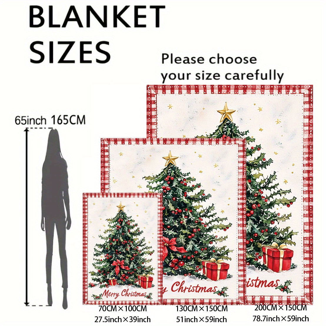 This cozy flannel throw blanket features a striking Mid-Century Style Christmas Tree design, perfect for adding a festive touch to your home decor. Made from soft knitted polyester, this blanket is ideal for all-season use and is perfect for snuggling up