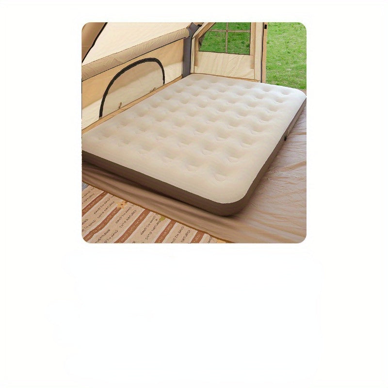 Durable Outdoor Camping Inflatable Mattress - Portable Tent Air Bed with Nylon Cover, Easy Pump-up, Non-Woven Fabric, Wood-Free, Perfect for Travel & Getaways