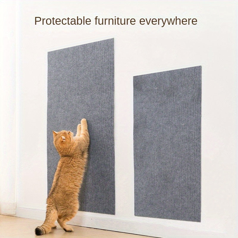 Personalize your self-adhesive cat scratching pad with DIY cut and shape design for furniture protection, sized 39.88x100.08cm.