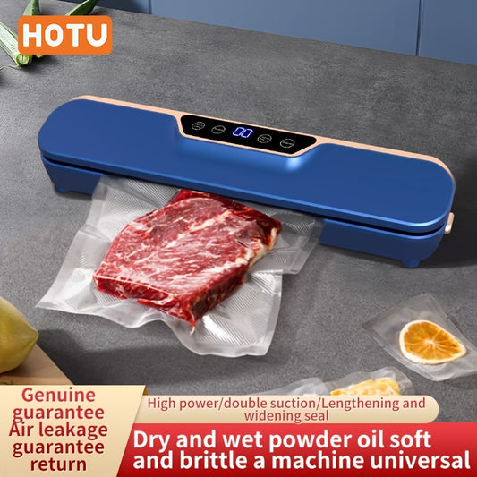 HOTU Automatic Vacuum Sealer with LCD Touch Screen and Strong Suction, Square Food Saver for Home Use in Winter, European Standard Plug, 220-240V.