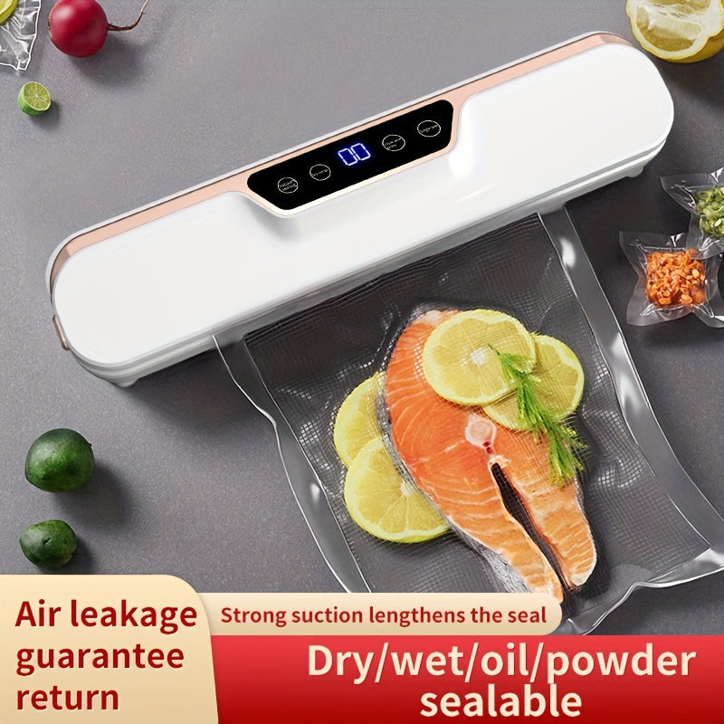 HOTU Automatic Vacuum Sealer with LCD Touch Screen and Strong Suction, Square Food Saver for Home Use in Winter, European Standard Plug, 220-240V.