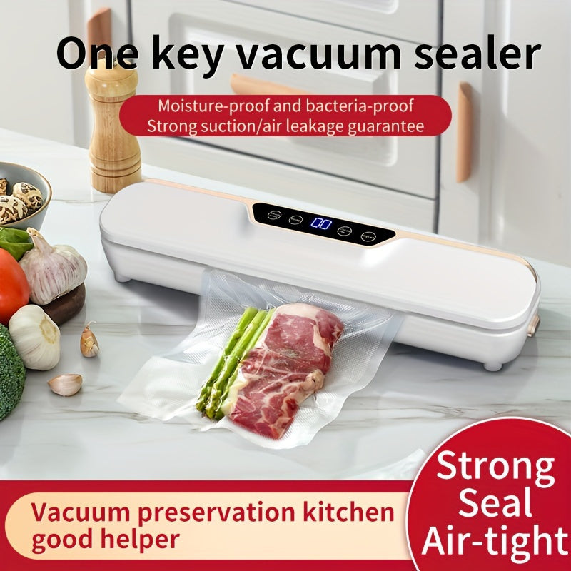 HOTU Automatic Vacuum Sealer with LCD Touch Screen and Strong Suction, Square Food Saver for Home Use in Winter, European Standard Plug, 220-240V.