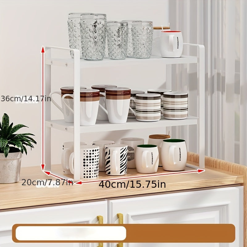 High-Density Fiberboard Desktop Organizer for Tea & Glass Cups: Multi-Tier Wooden Cup Holder for Home Office Cabinet Storage; Ideal Desktop Storage Rack for Water Cups.