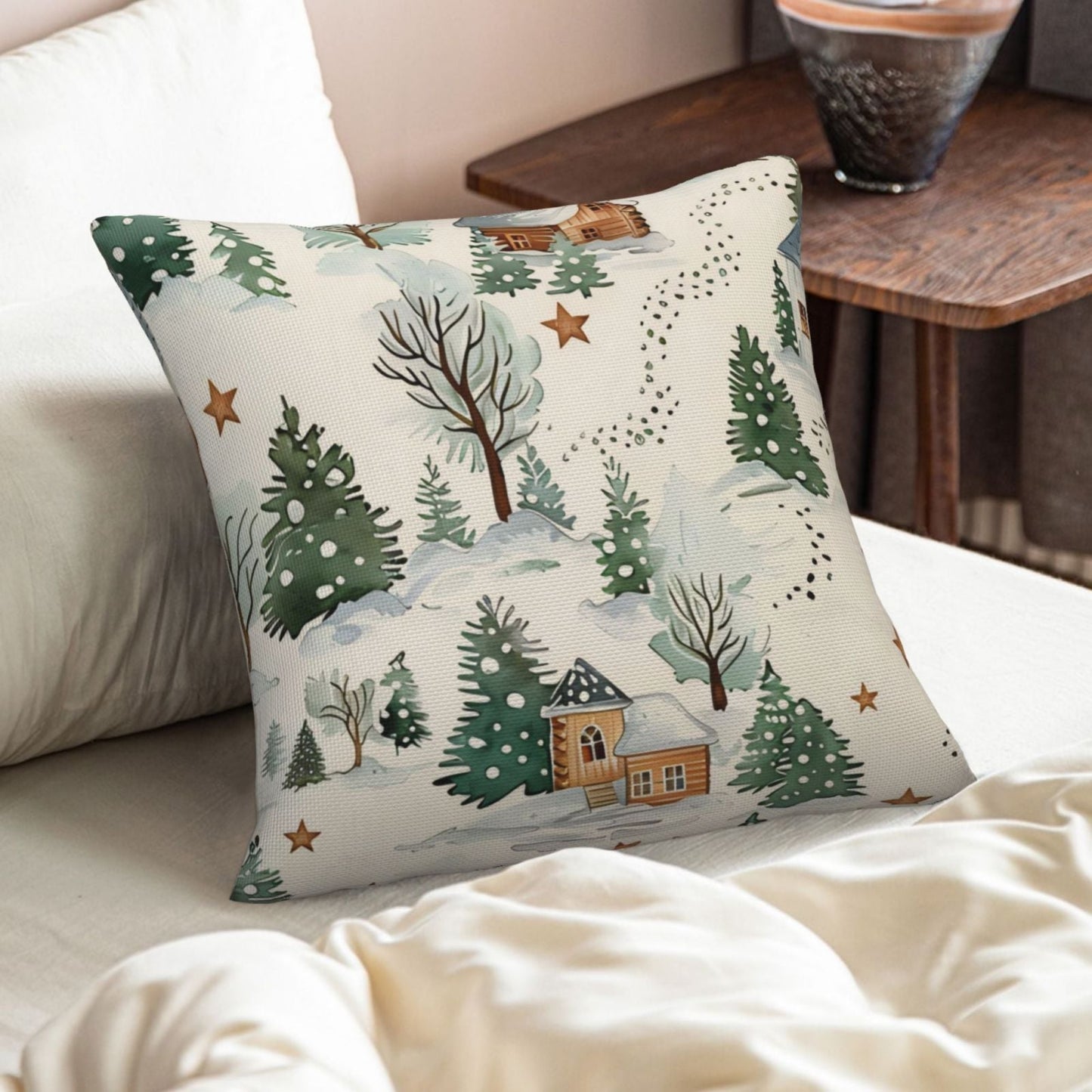 Get into the holiday spirit with these festive Christmas decoration pillow covers! Made from high-quality linen with cute Christmas tree, snowman, and moose prints, these covers are perfect for adding a touch of holiday cheer to your living room or