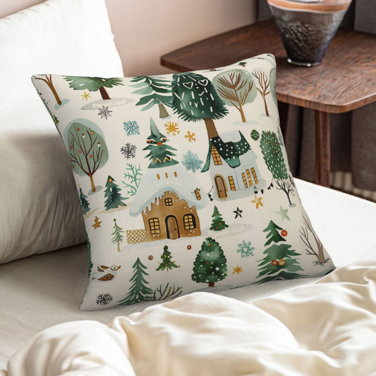 Get into the holiday spirit with these festive Christmas decoration pillow covers! Made from high-quality linen with cute Christmas tree, snowman, and moose prints, these covers are perfect for adding a touch of holiday cheer to your living room or