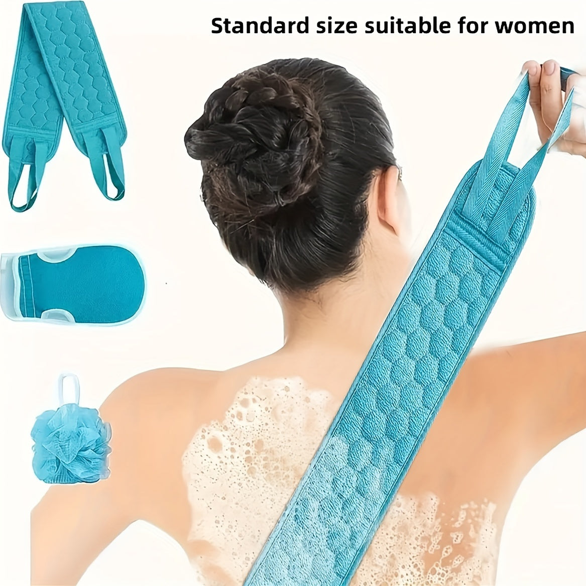 Bath Exfoliation Set includes Loofah Sponge, Bath Glove, and Exfoliating Washcloth - Ideal for Spa and Shower Scrubbing for Massage and Body Care.