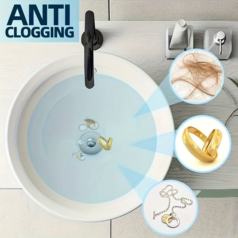 This pop-up sink stopper prevents clogs and fits various basin drains.