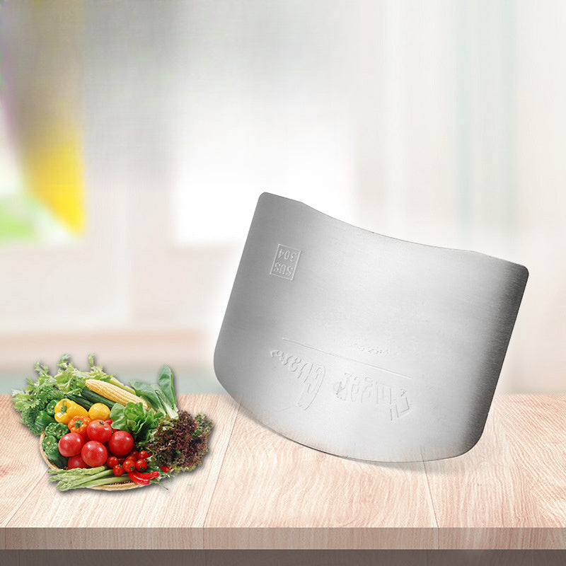 Kitchen Gadgets with Stainless Steel Finger Guard for Anti-Cutting Protection, Vegetable Cutting Hand Guard with Colorful Card Packaging