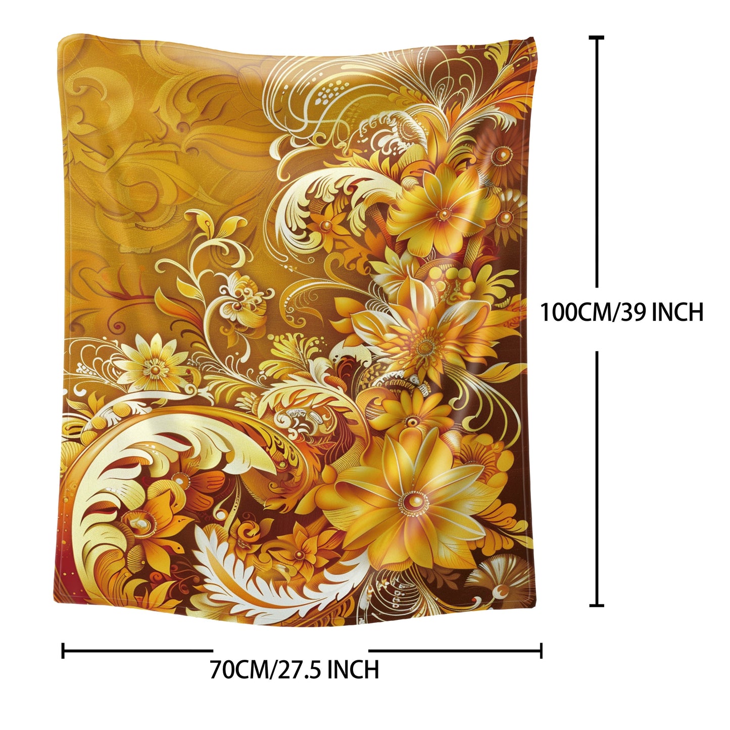 Stay snug with our Cozy Golden Flower Print Flannel Throw Blanket - Designed for ultimate comfort and warmth in any season - Ideal for home, work, or on the go - Easy to care for, makes a versatile gift option