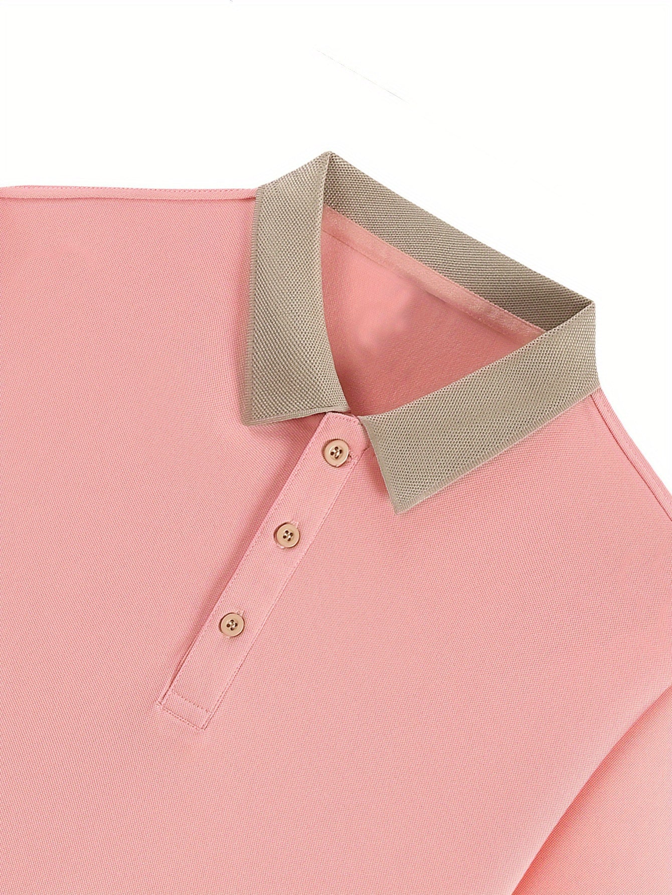 Men's Pink ROOS Golf & Tennis shirt is a stylish and comfortable option for casual summer wear. Made from breathable polyester, it features a contrast collar and button detail. This durable