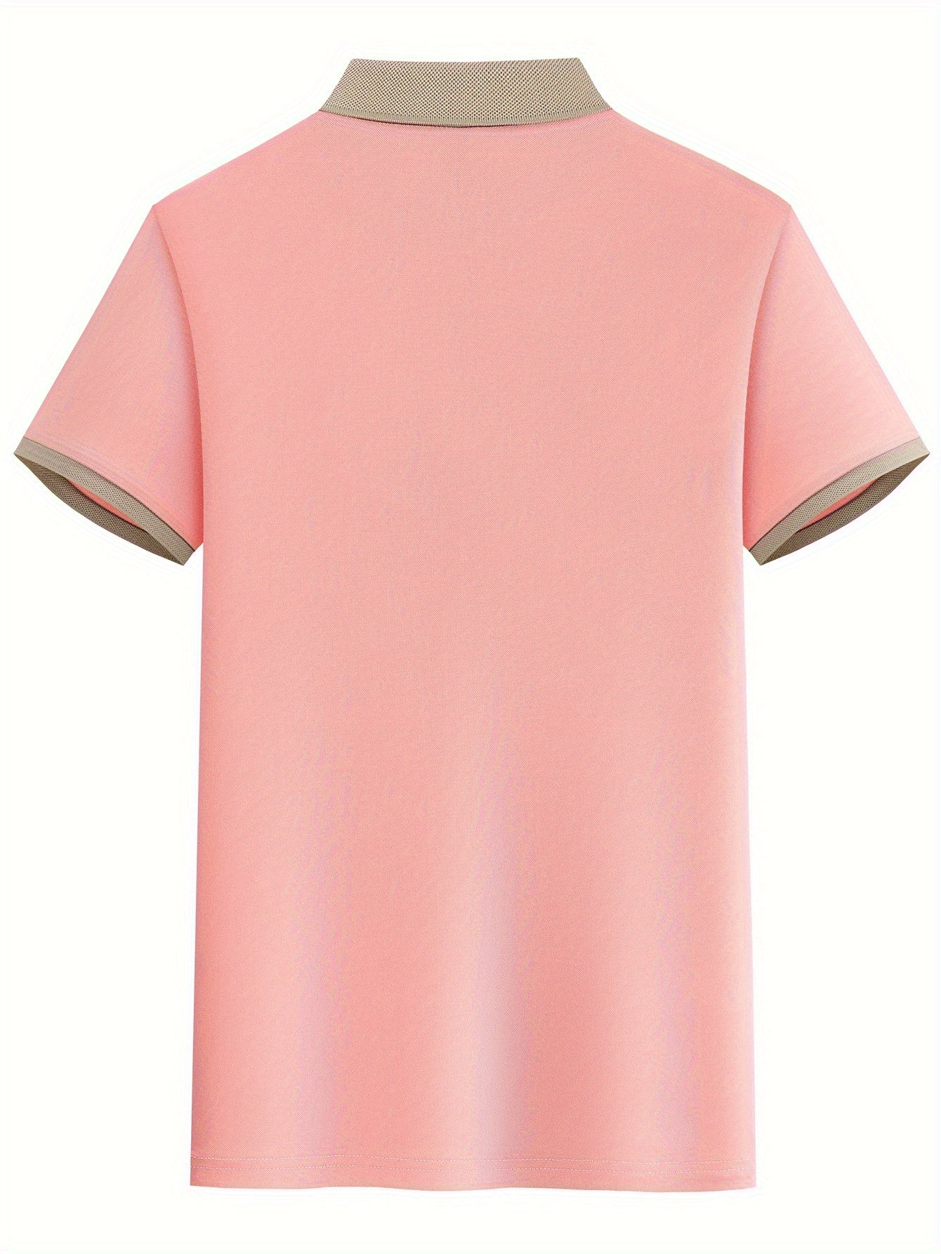 Men's Pink ROOS Golf & Tennis shirt is a stylish and comfortable option for casual summer wear. Made from breathable polyester, it features a contrast collar and button detail. This durable