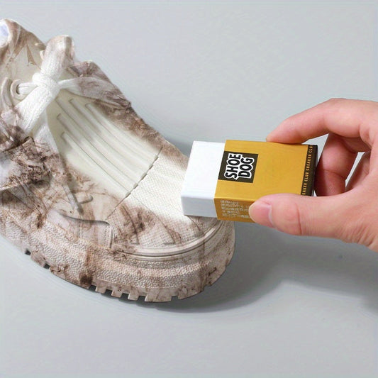 Multipurpose shoe cleaning stick for sneakers and boots, with a stain remover pad, suitable for use in the living room and bedroom.