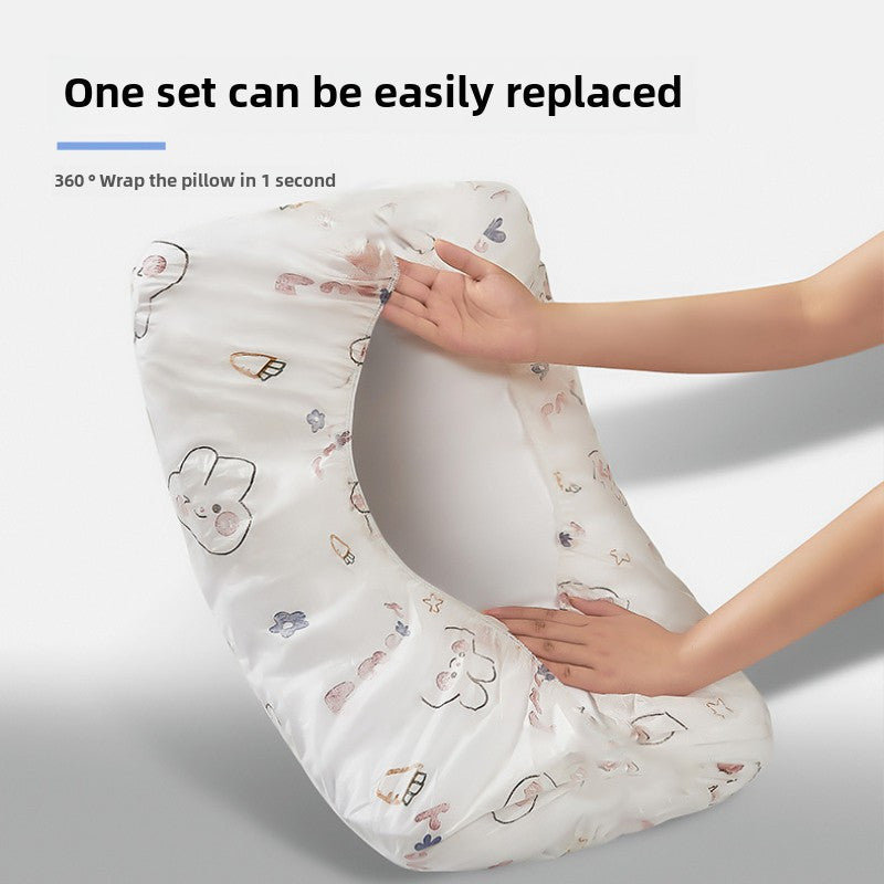 Convenient and hygienic disposable pillow covers set, easy to put on and take off with stretchable fabric. Comes in mixed colors and can be spot cleaned. Perfect for use in hotels, hospitals, and truck beds. Skin-friendly and no need to wash, ideal for