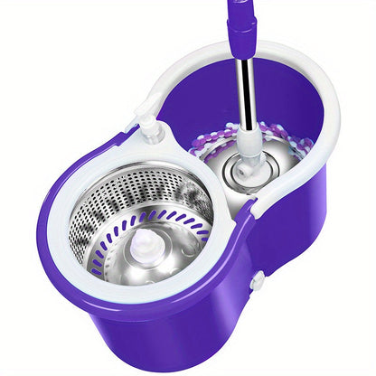 The Purple Moppi Mop Bucket features 7 tow heads, durable thickened steel construction, and is suitable for both indoor and outdoor use. This 17.72-inch garden and lawn care accessory is designed for easy cleaning and maintenance.