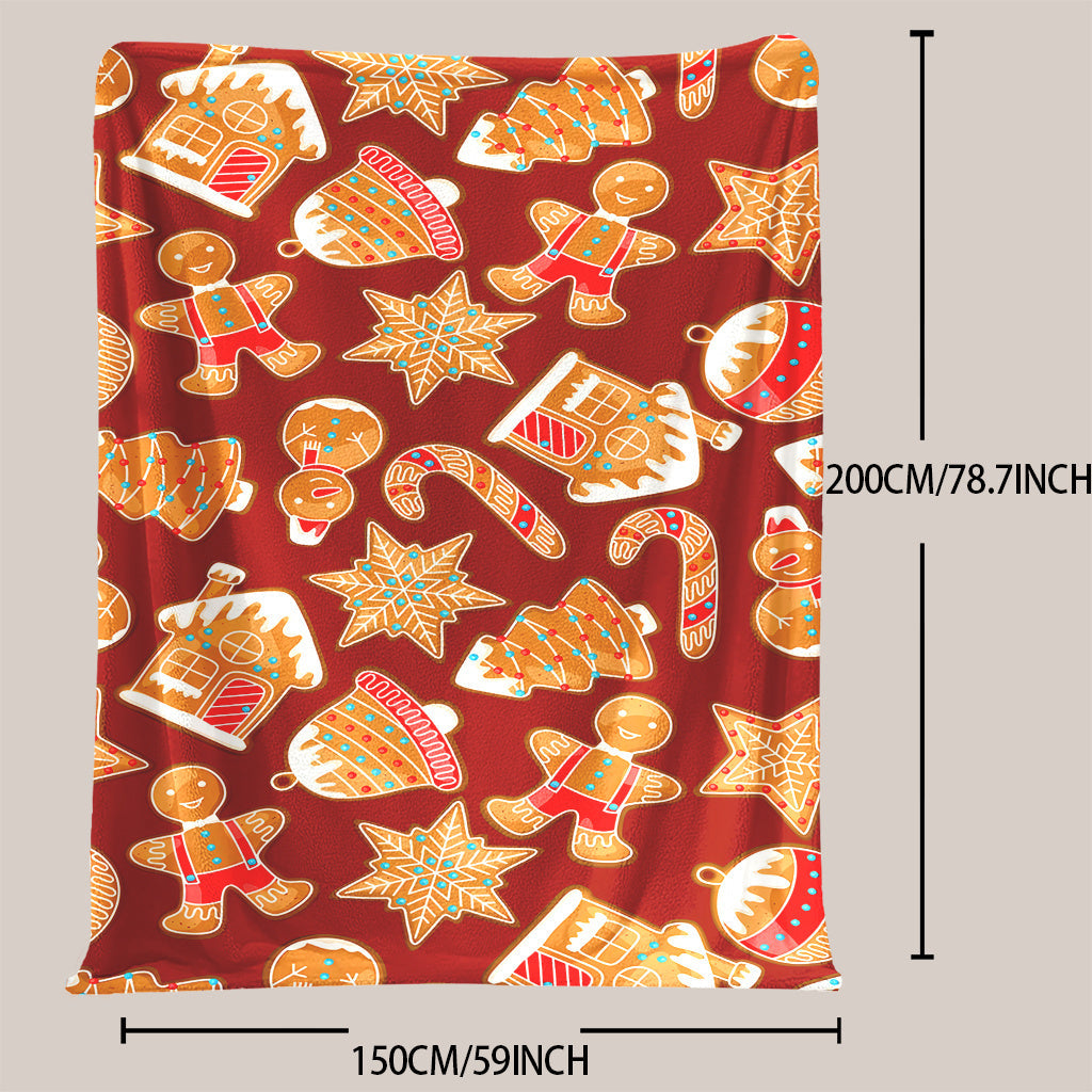 Get into the holiday spirit with our festive Christmas tree, candy cane, and gingerbread patterned flannel fleece blanket. This soft and warm blanket is perfect for naps, camping, travel, or adding a touch of Christmas cheer to your home or office decor.