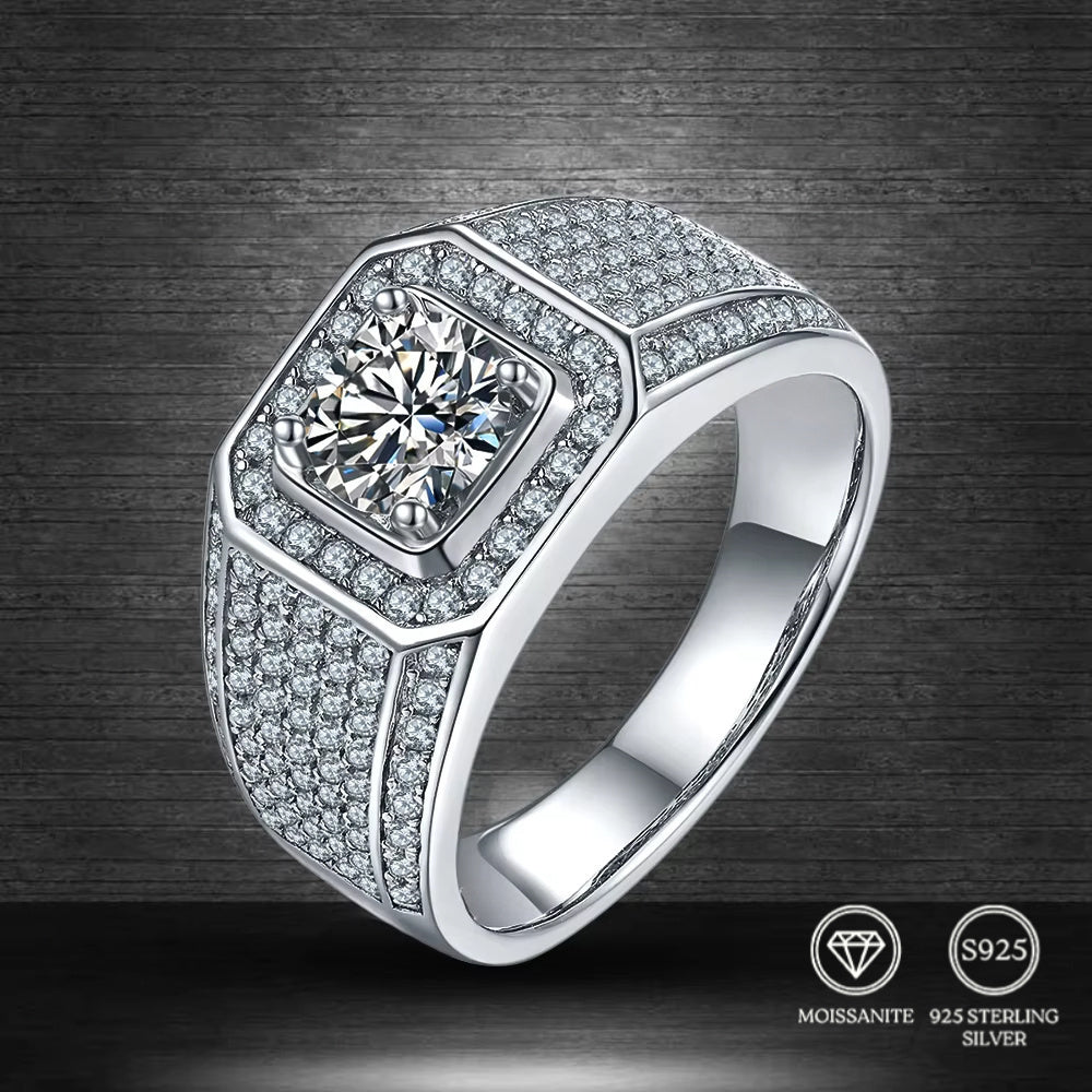 Classic and elegant, the Ethics Diam moissanite ring features a 1pc 1/2/5 carat stone set in 925 sterling silver. With a luxurious 18K golden plating, this ring is perfect for engagements, weddings, music festivals, and Thanksgiving celebrations.