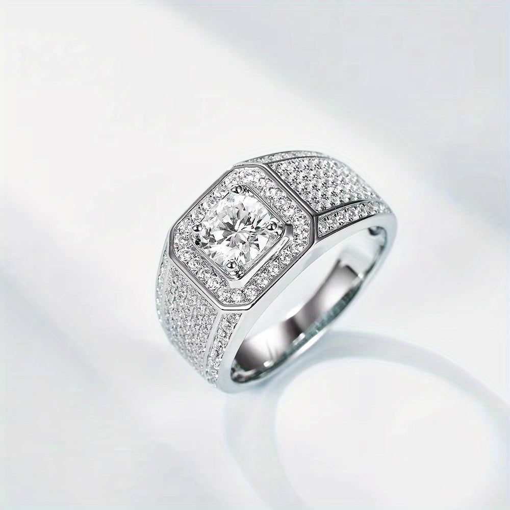 Classic and elegant, the Ethics Diam moissanite ring features a 1pc 1/2/5 carat stone set in 925 sterling silver. With a luxurious 18K golden plating, this ring is perfect for engagements, weddings, music festivals, and Thanksgiving celebrations.