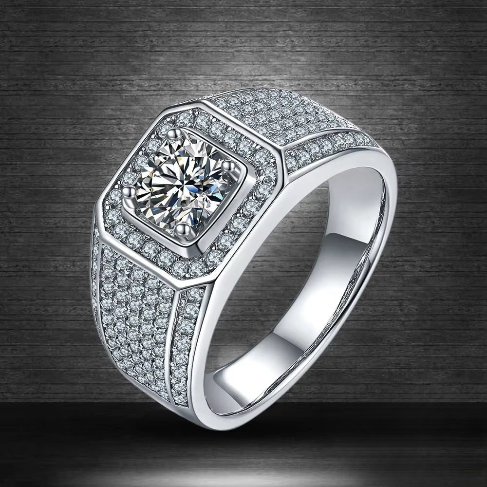 Classic and elegant, the Ethics Diam moissanite ring features a 1pc 1/2/5 carat stone set in 925 sterling silver. With a luxurious 18K golden plating, this ring is perfect for engagements, weddings, music festivals, and Thanksgiving celebrations.