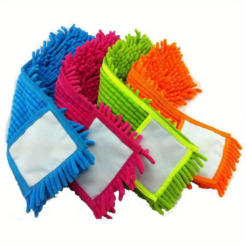 Replacement pads for home cleaning, easy-to-attach 3-pack of chenille microfiber dust mop head refills.