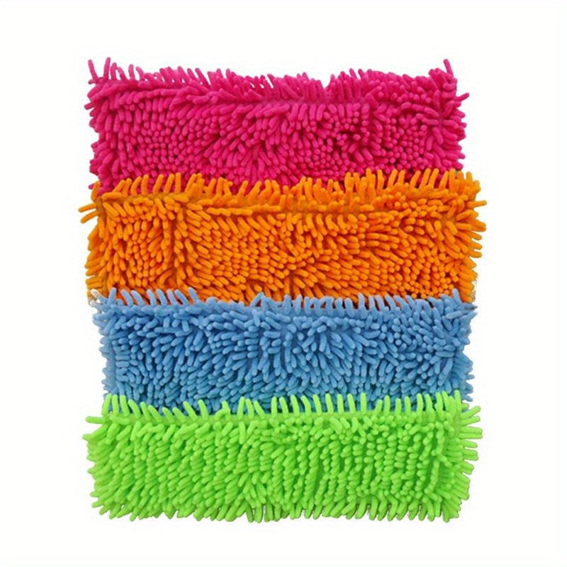 Replacement pads for home cleaning, easy-to-attach 3-pack of chenille microfiber dust mop head refills.