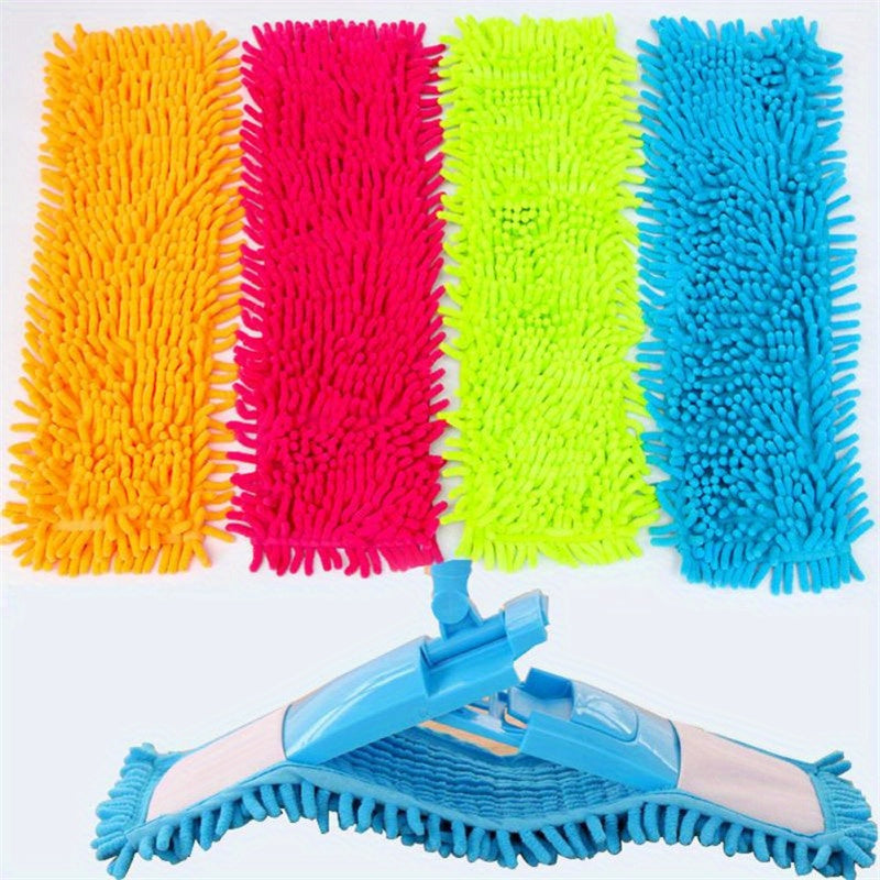 Replacement pads for home cleaning, easy-to-attach 3-pack of chenille microfiber dust mop head refills.